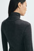 Jaliah Wool Turtleneck Top H.Charcoal