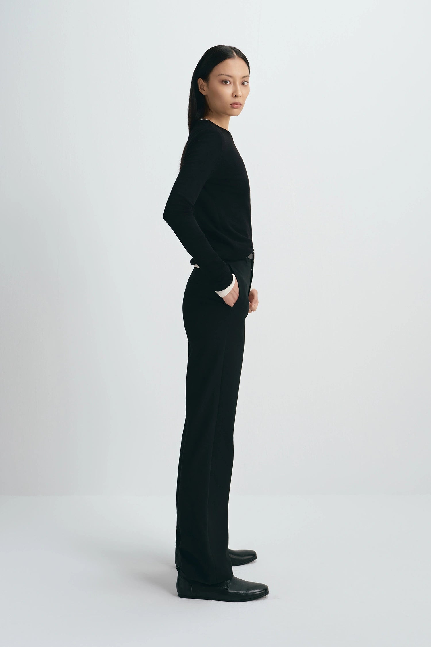 Jolene Crew Neck Top Black