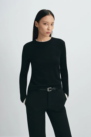 Jolene Crew Neck Top Black