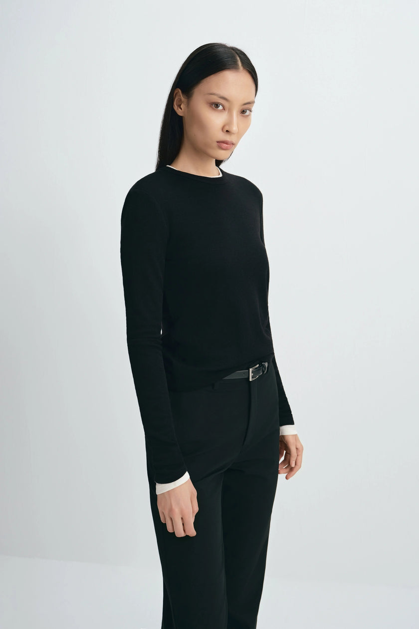 Jolene Crew Neck Top Black