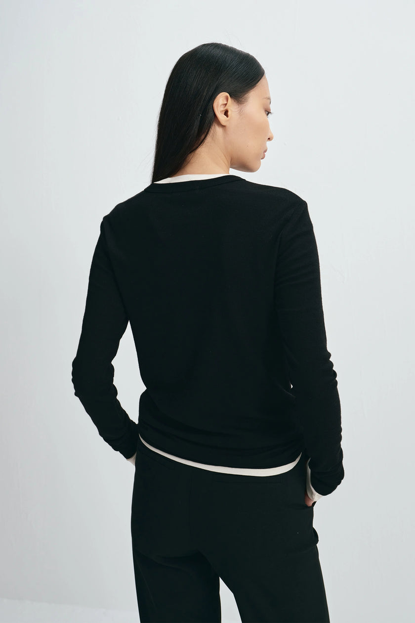Jolene Crew Neck Top Black