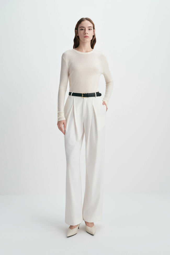 Jolene Crew Neck Top Creme