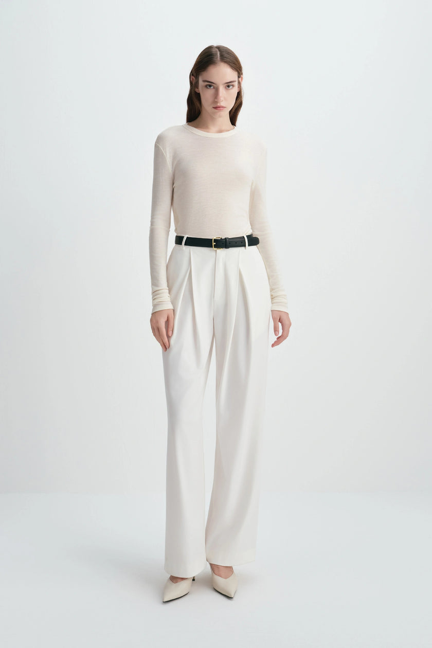 Jolene Crew Neck Top Creme