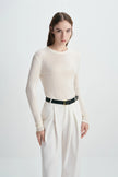 Jolene Crew Neck Top Creme