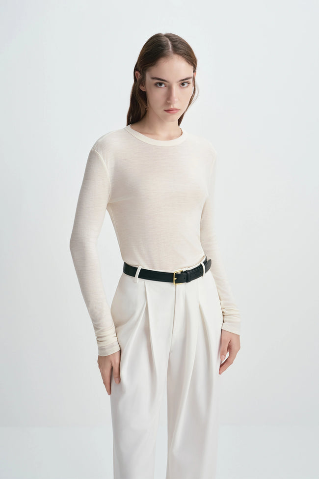 Jolene Crew Neck Top Creme