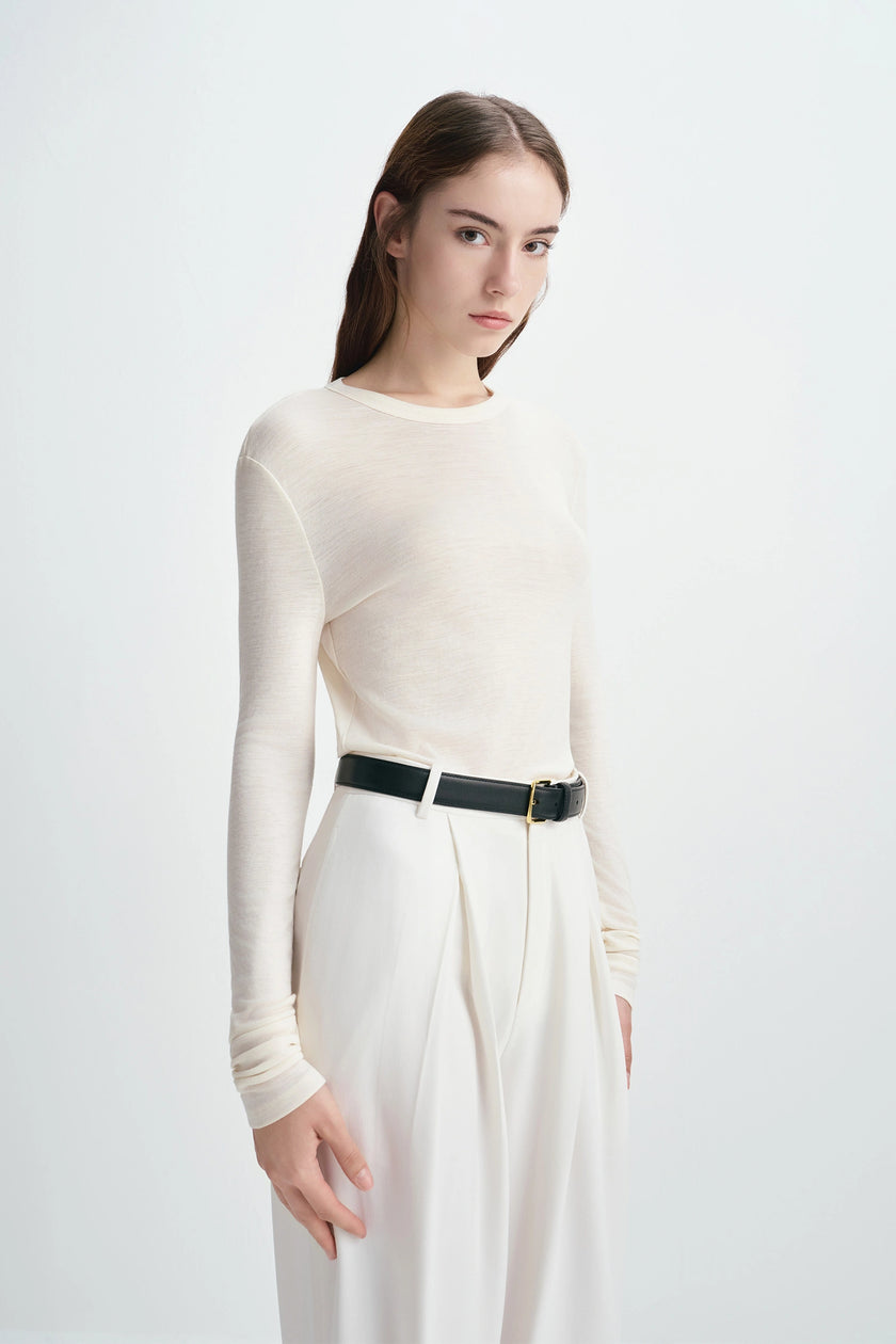 Jolene Crew Neck Top Creme