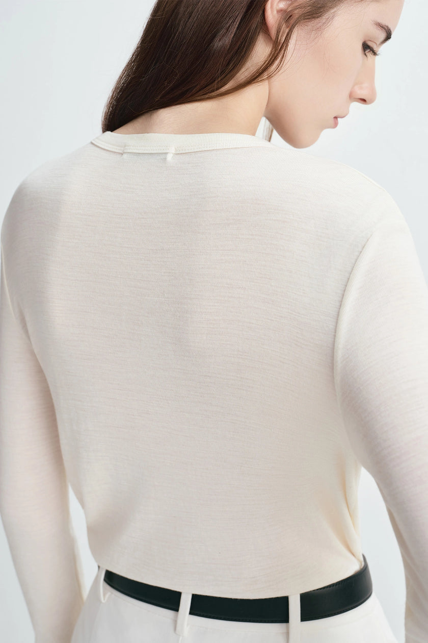 Jolene Crew Neck Top Creme