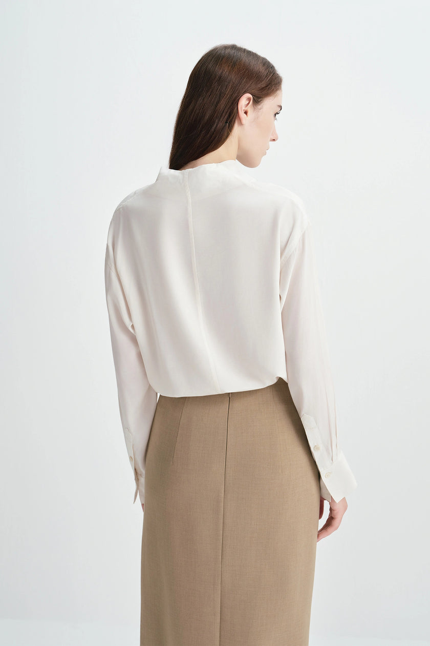 Bea Drape Neck Top Creme