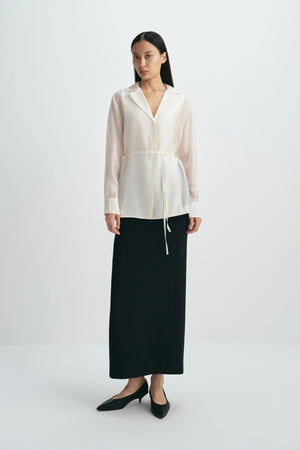 Ines Tie Waist Top Creme