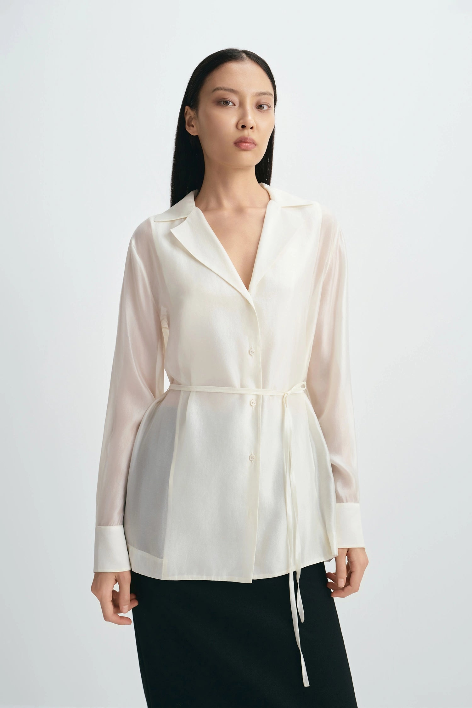 Ines Tie Waist Top Creme
