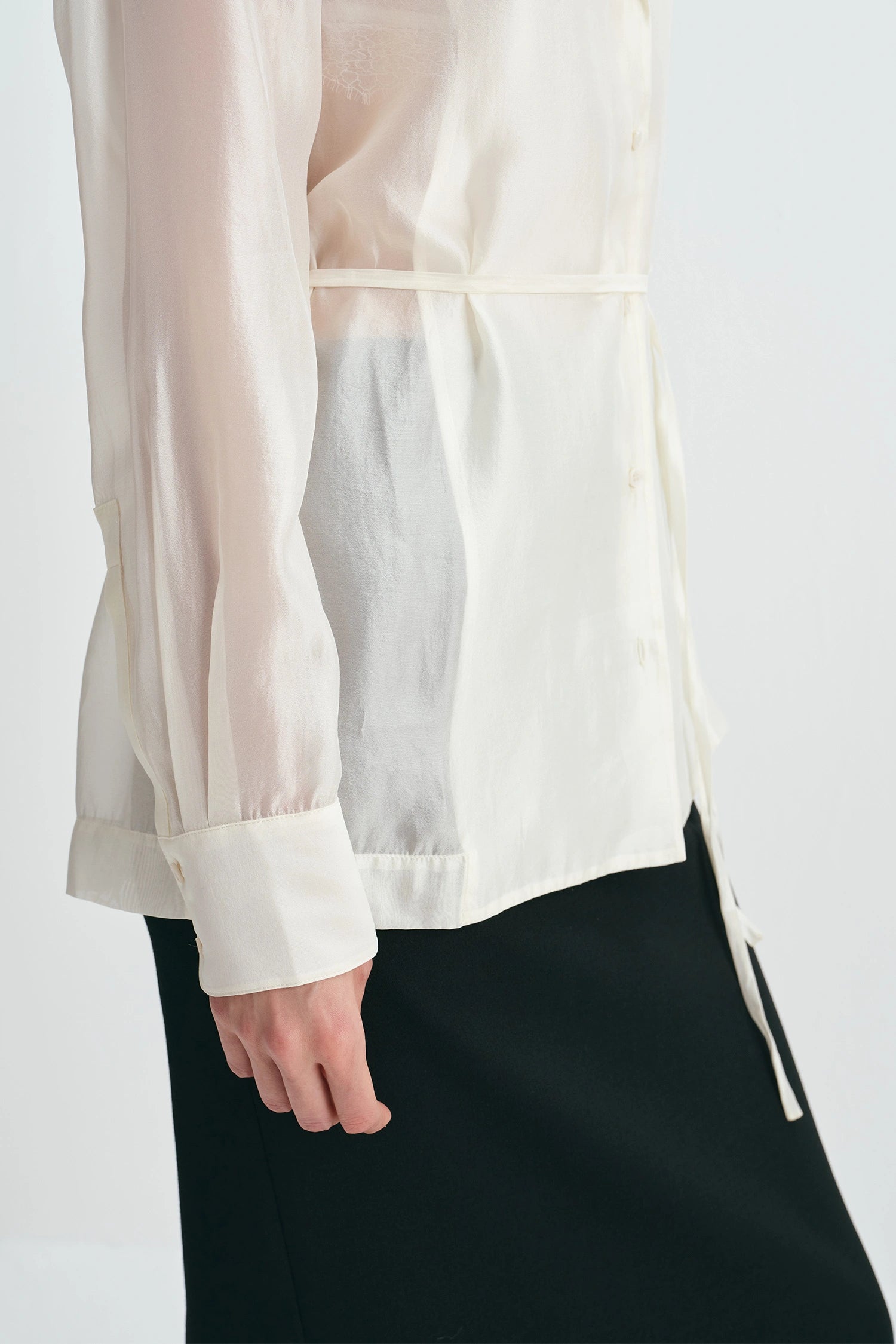 Ines Tie Waist Top Creme