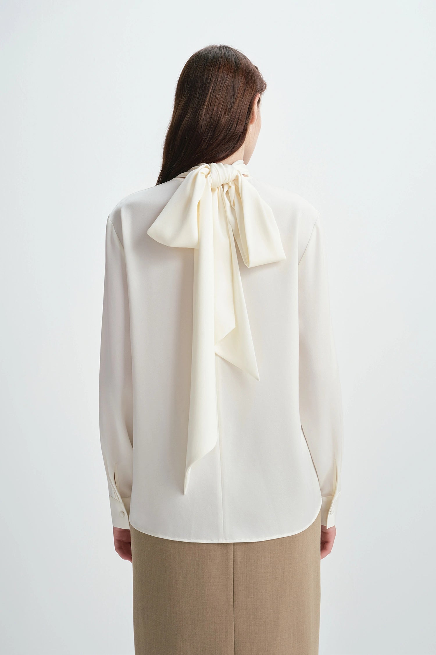 Samara Tie Neck Top Creme