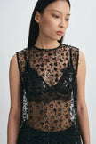 Ananya Beaded Lace Top Black