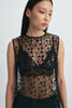 Ananya Beaded Lace Top Black