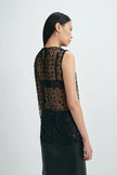 Ananya Beaded Lace Top Black
