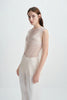 Ananya Sequinced Mesh Top Creme