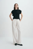 Kari Asymmetric Shoulder Top Black