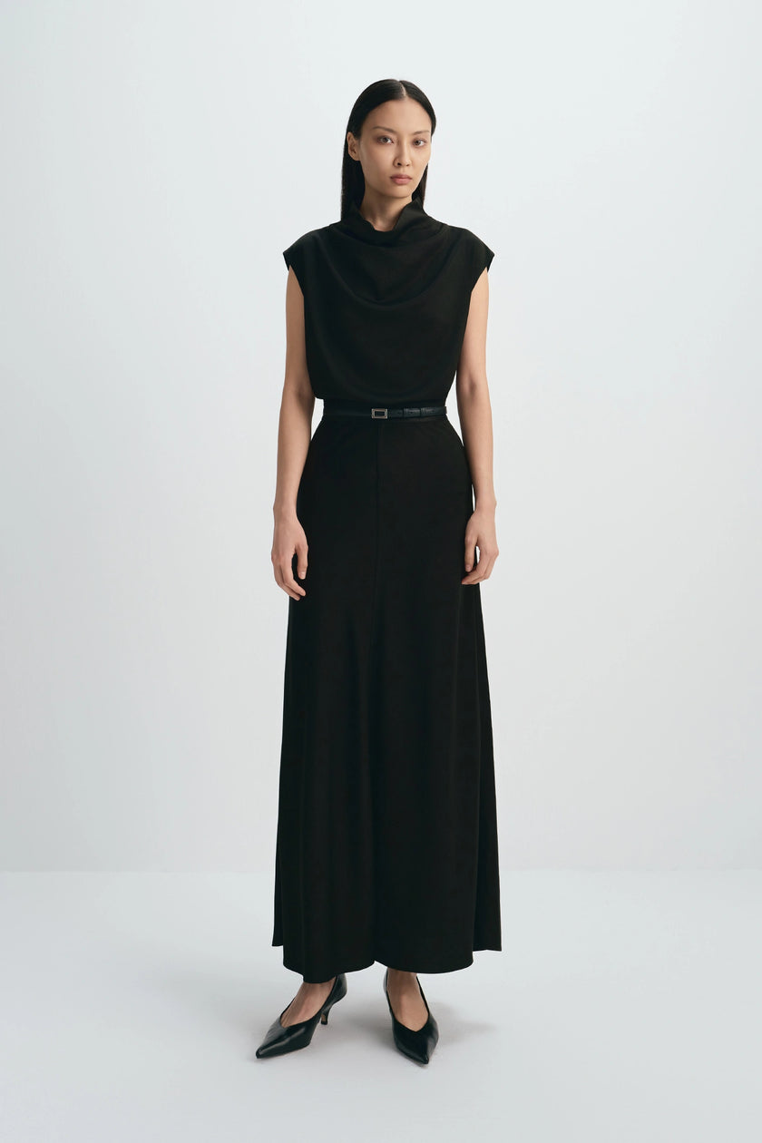 Tess Cowl Neck Top Black