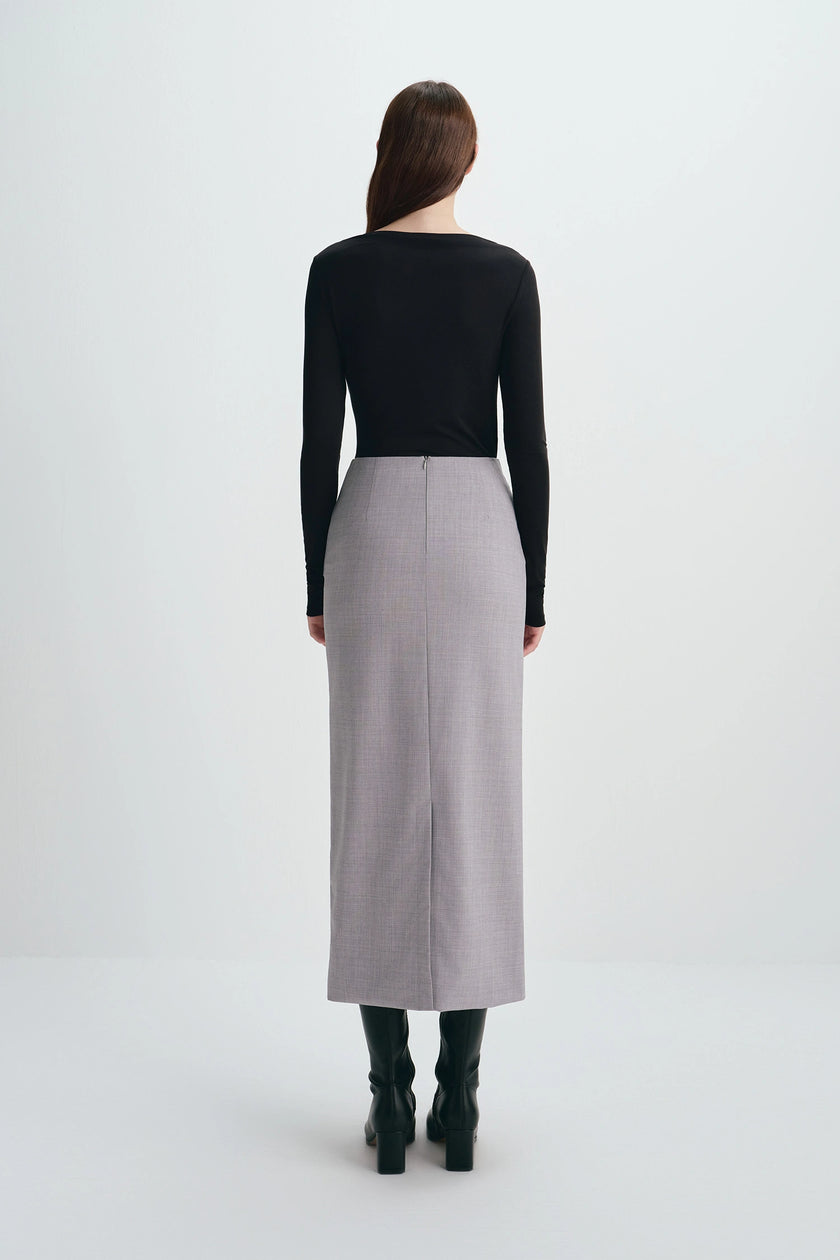 Rosy Side Drape Top Black