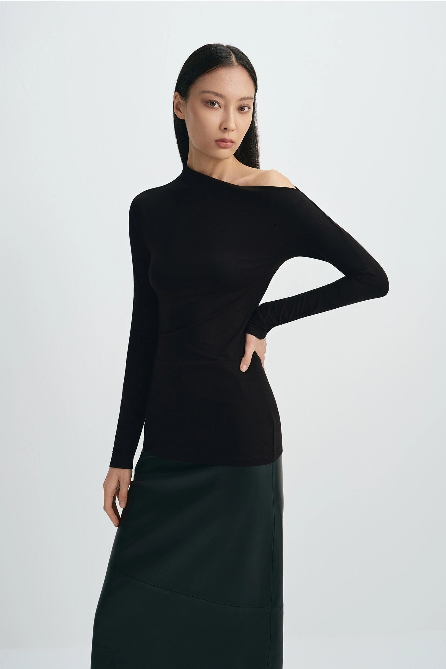 Rosette Off Shoulder Top Black