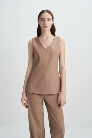 Jesi V-Neck Top Oak