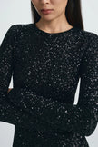 Lorynn Sequinned Top Black