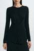 Sia Center Front Pleated Top Black