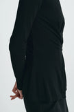 Sia Center Front Pleated Top Black