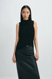 Alessia Draped High Neck Top Black