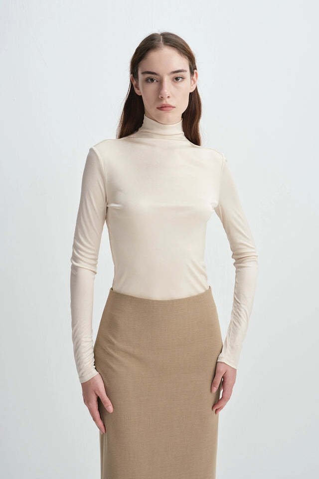Nicola Turtleneck Top Buttercream
