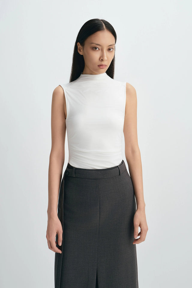 Lyra Shirred Top Off White