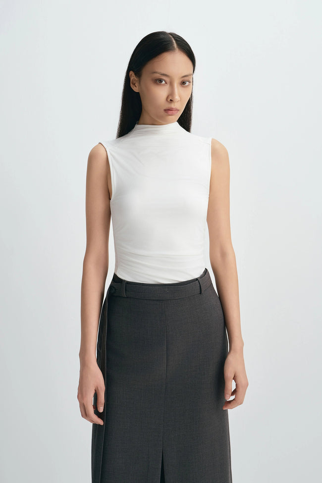 Lyra Shirred Top Off White