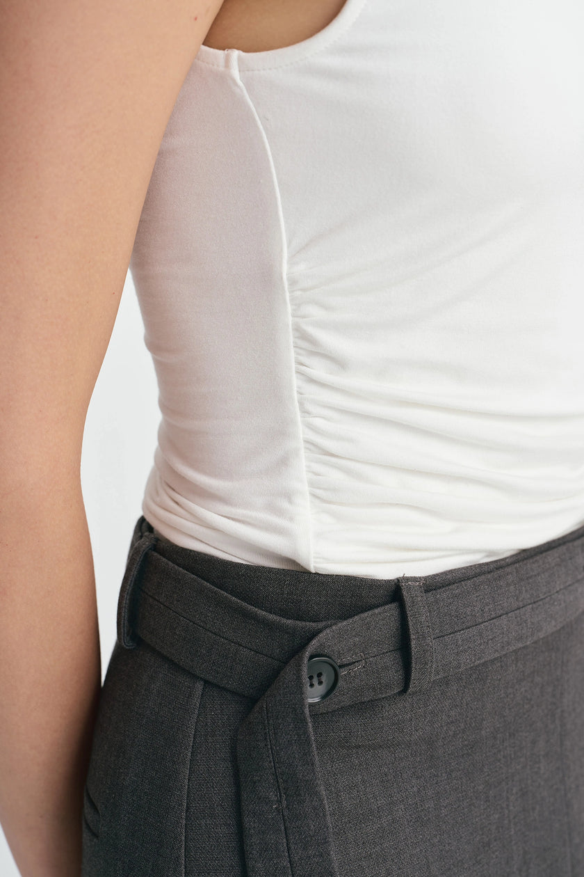 Lyra Shirred Top Off White