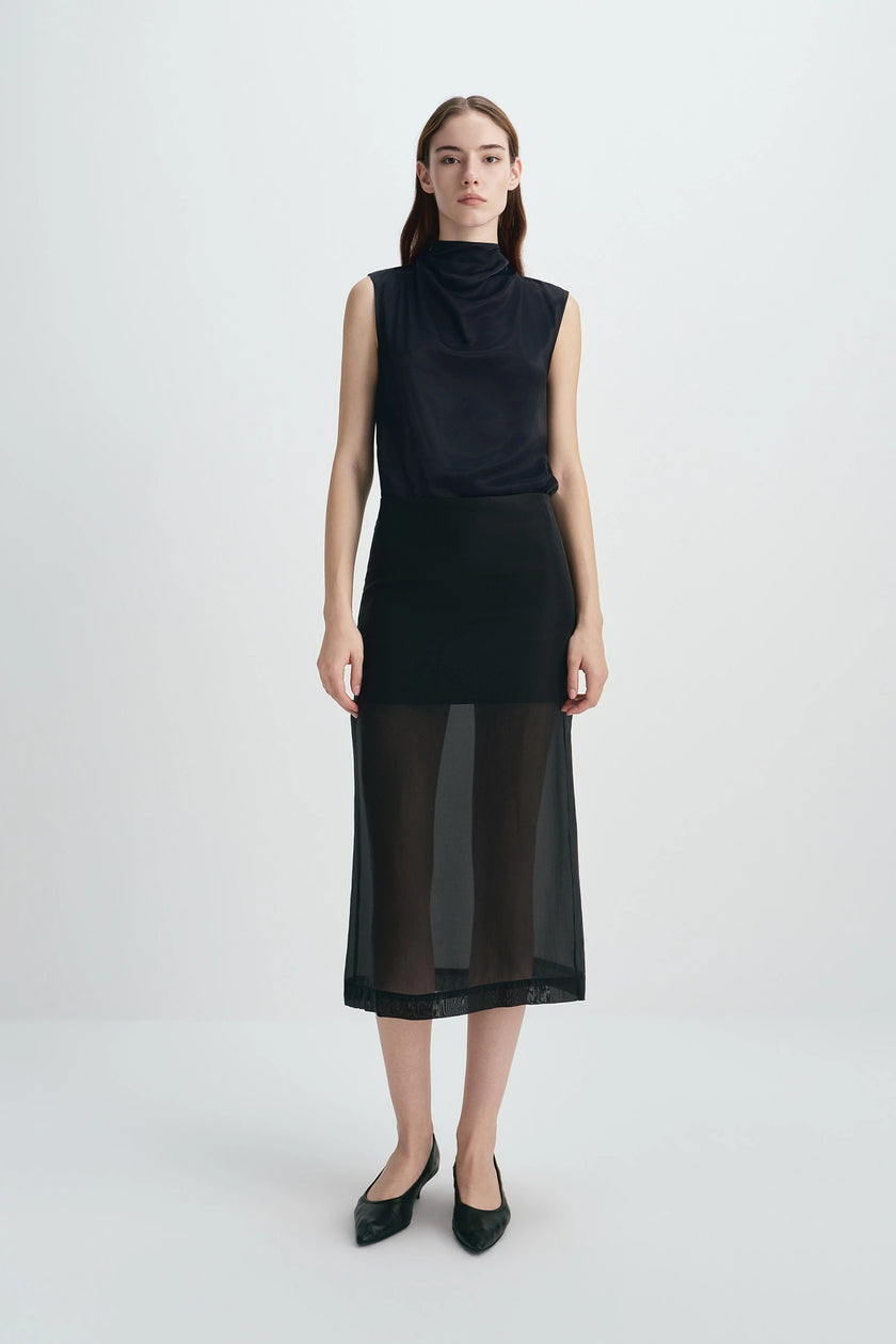 Arley Tie Neck Top Slate