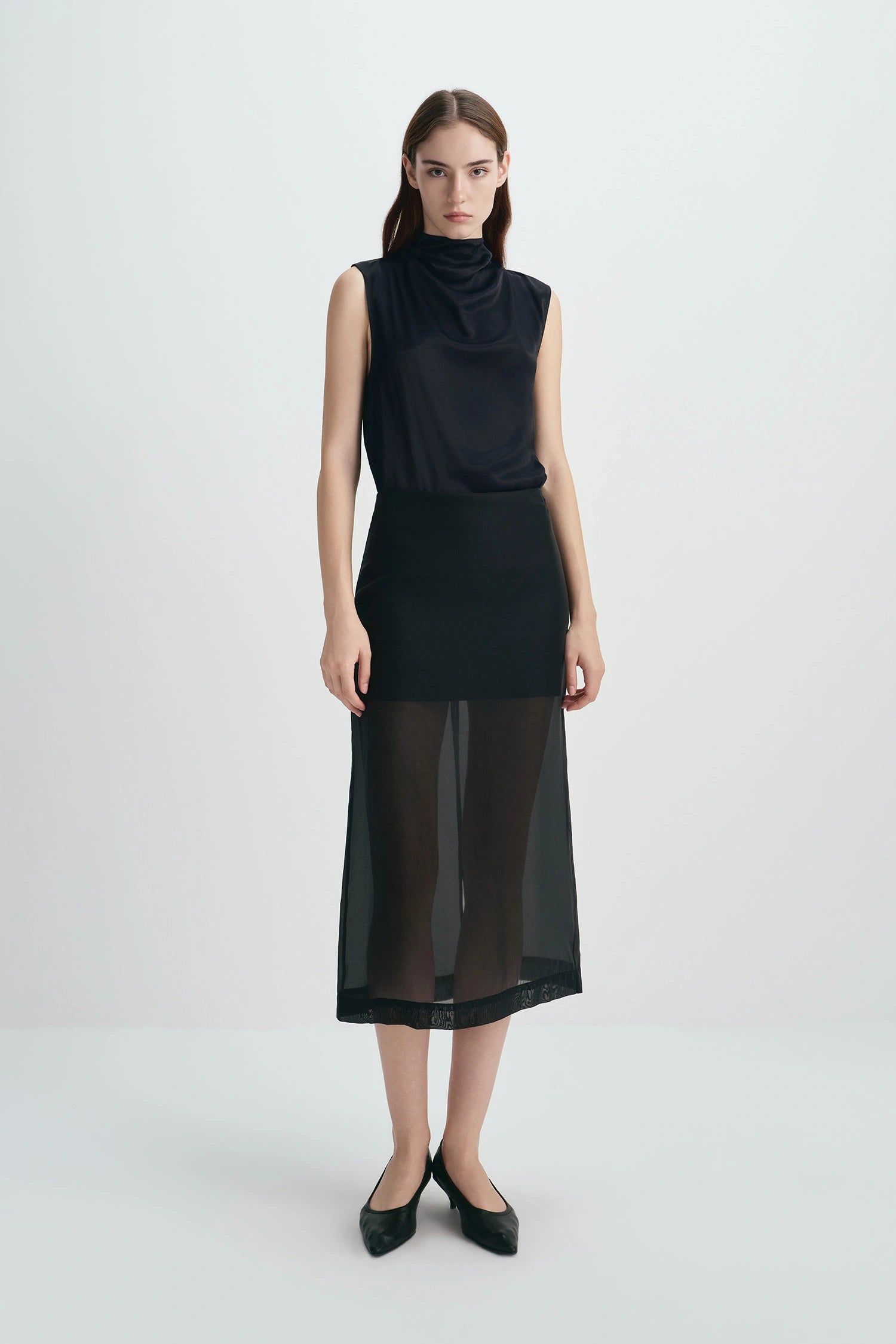 Arley Tie Neck Top Slate