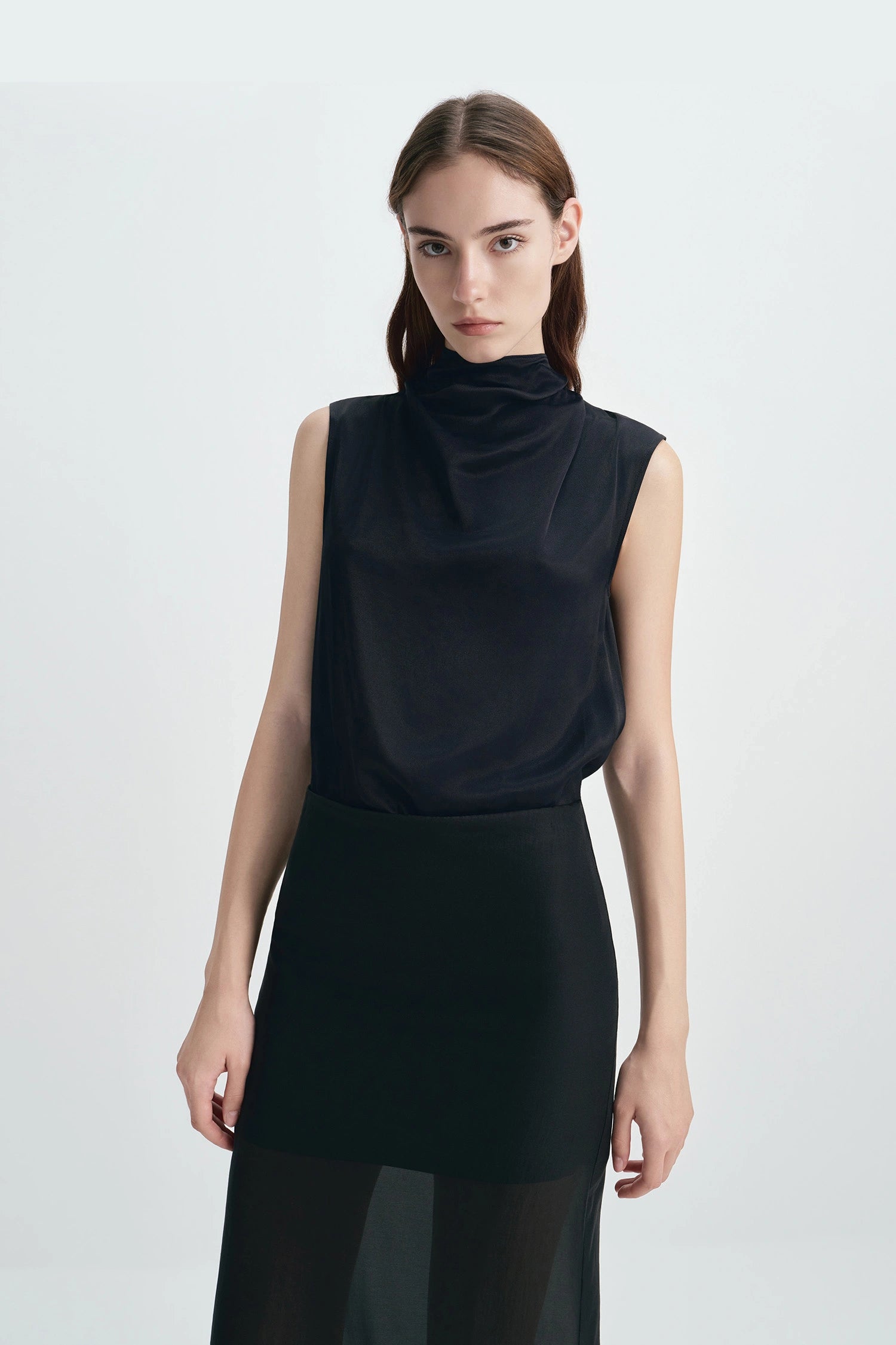 Arley Tie Neck Top Slate