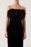 Shelby Feather Velvet Dress