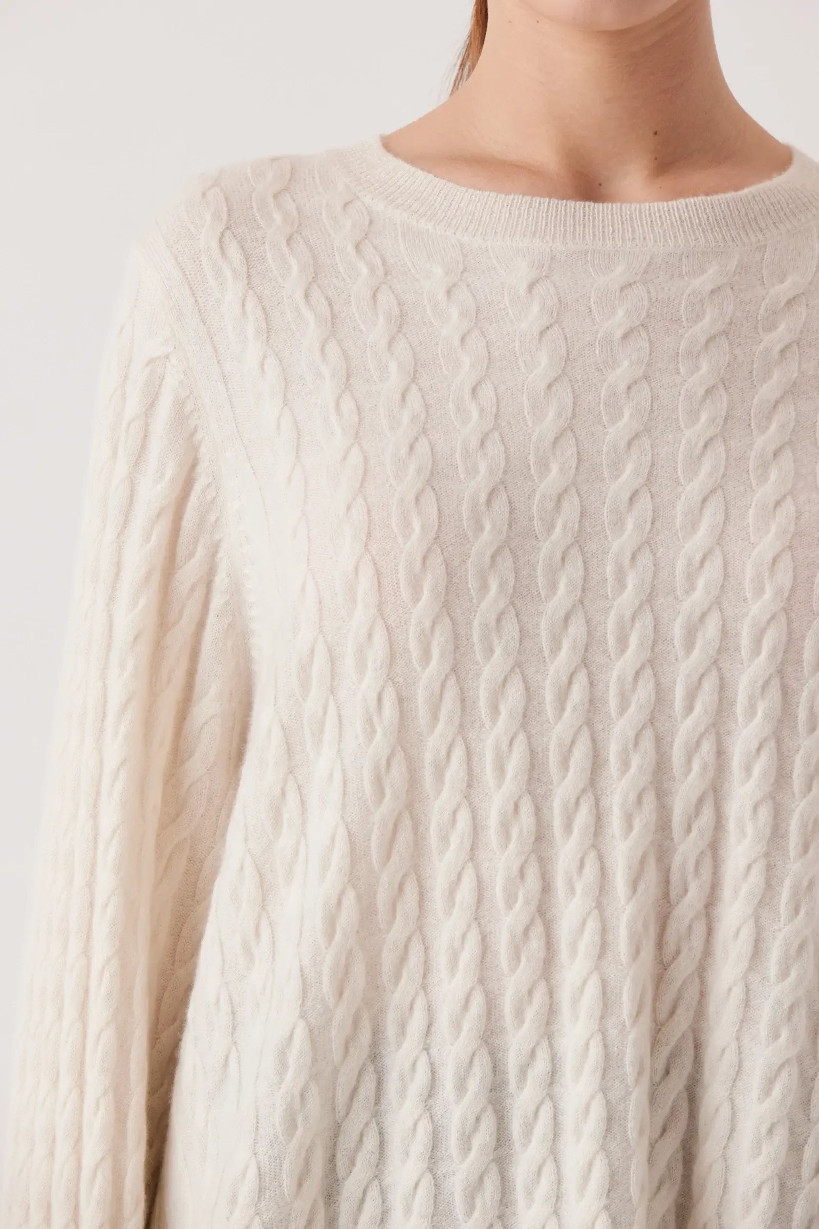 Crewneck Cable Sweater