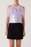 Shelby Feather Sequin Top