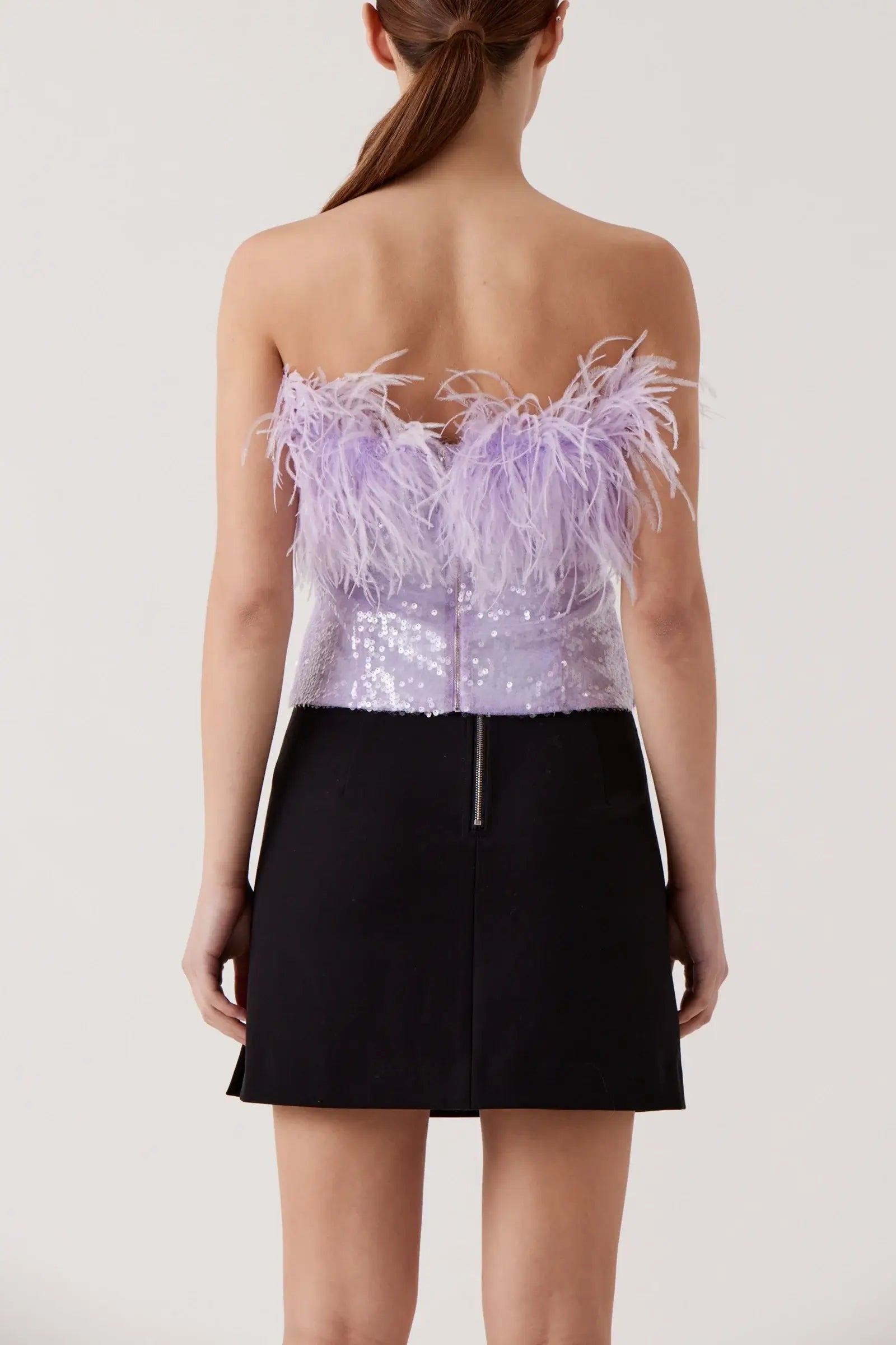 Shelby Feather Sequin Top