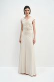 Soraia Shirred Maxi Dress Ecru