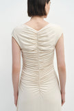 Soraia Shirred Maxi Dress Ecru