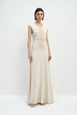 Soraia Shirred Maxi Dress Ecru