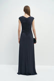 Soraia Shirred Maxi Dress Navy