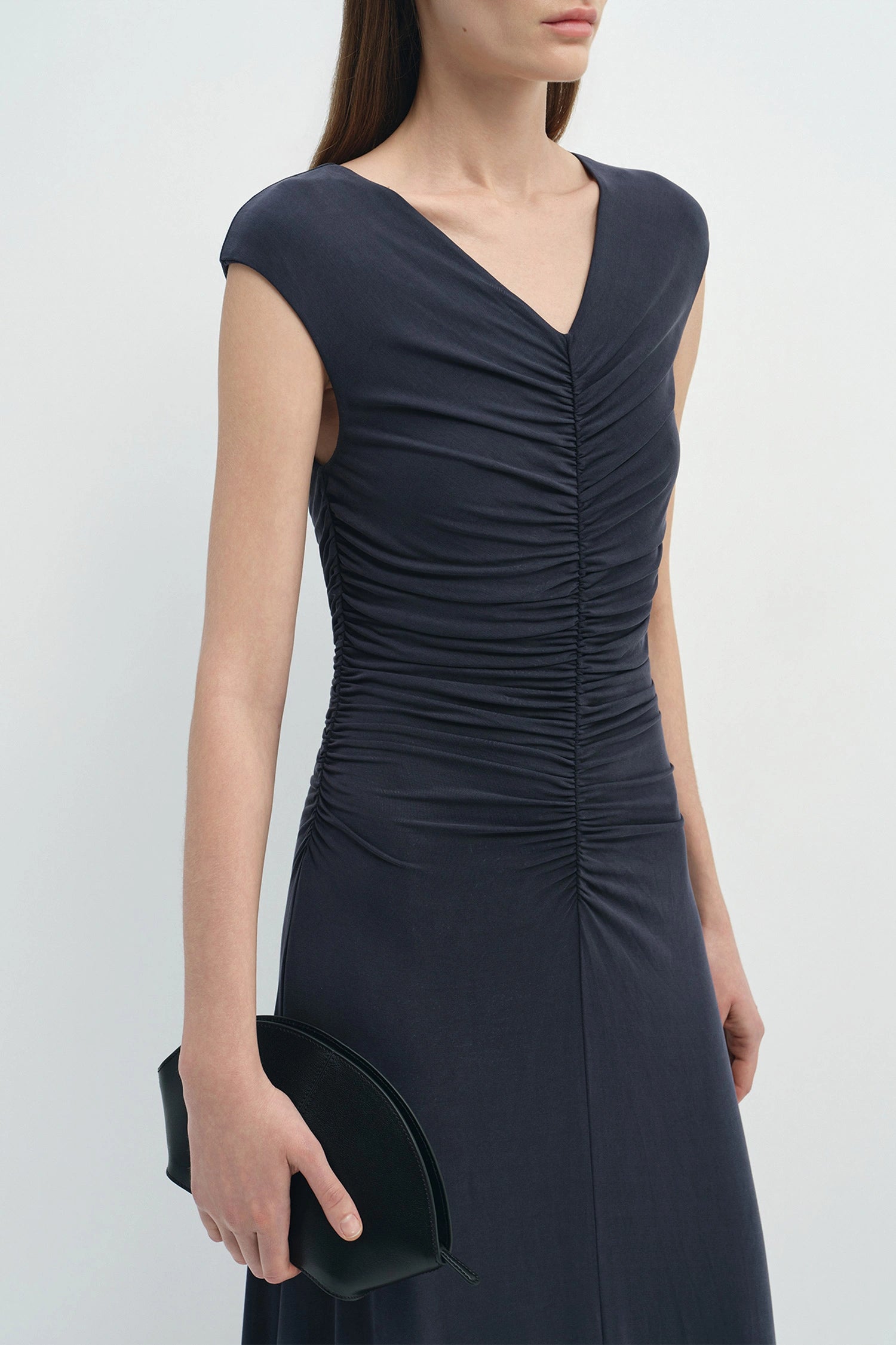 Soraia Shirred Maxi Dress Navy