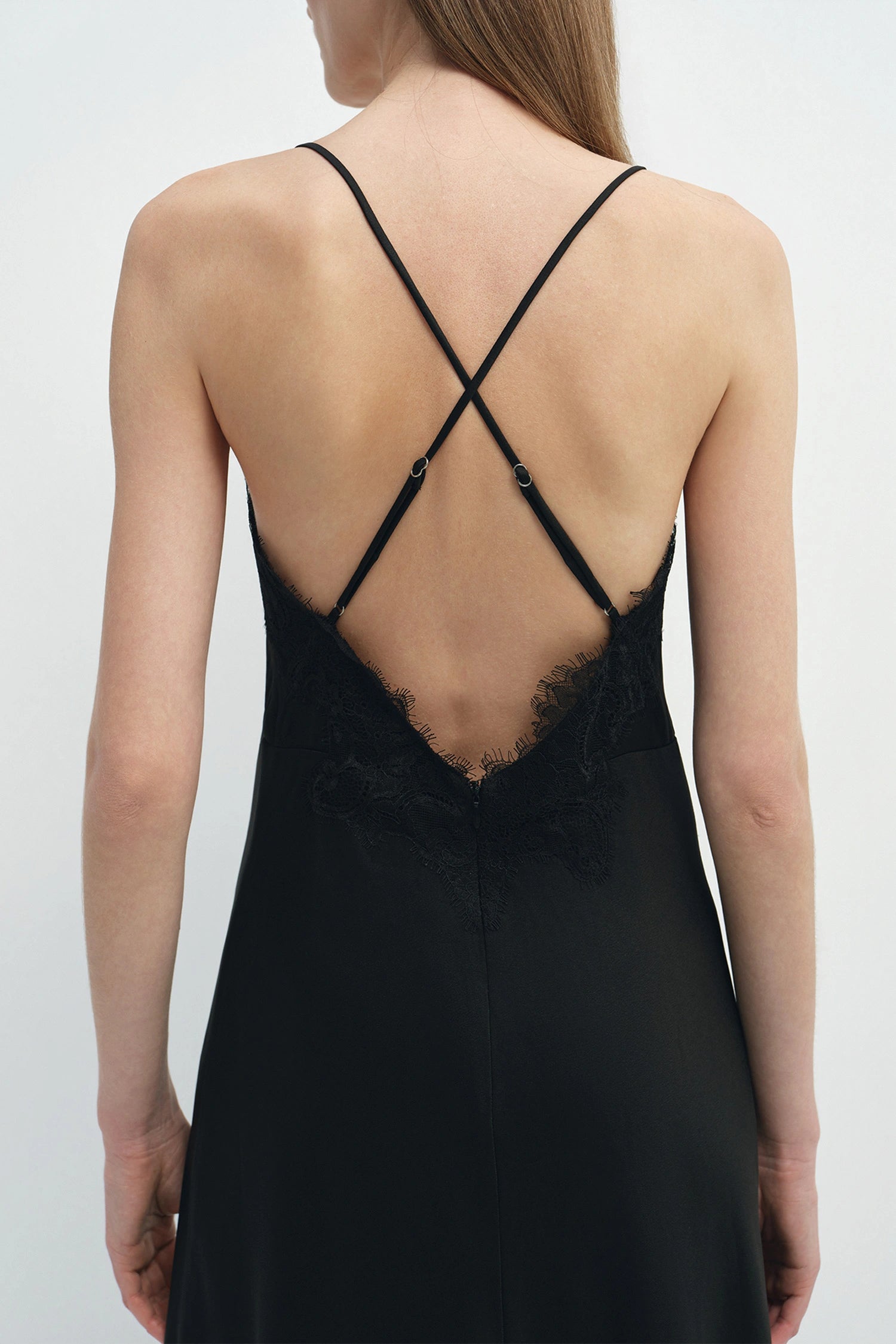 Louna Lace Cami Longline Dress Black