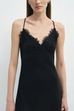 Louna Lace Cami Longline Dress Black