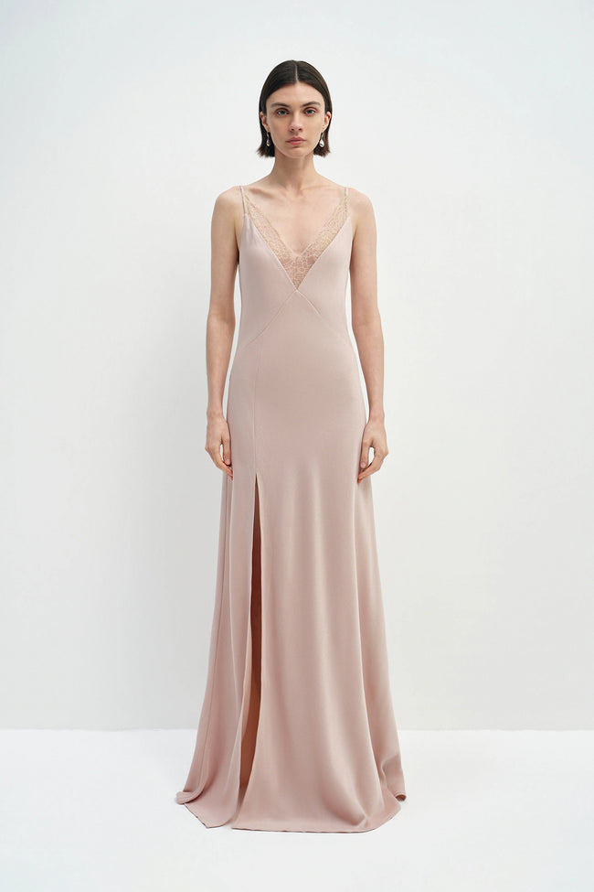 Maëva High Slit Maxi Dress Blush