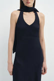 Océane Scarf Halter Dress Navy