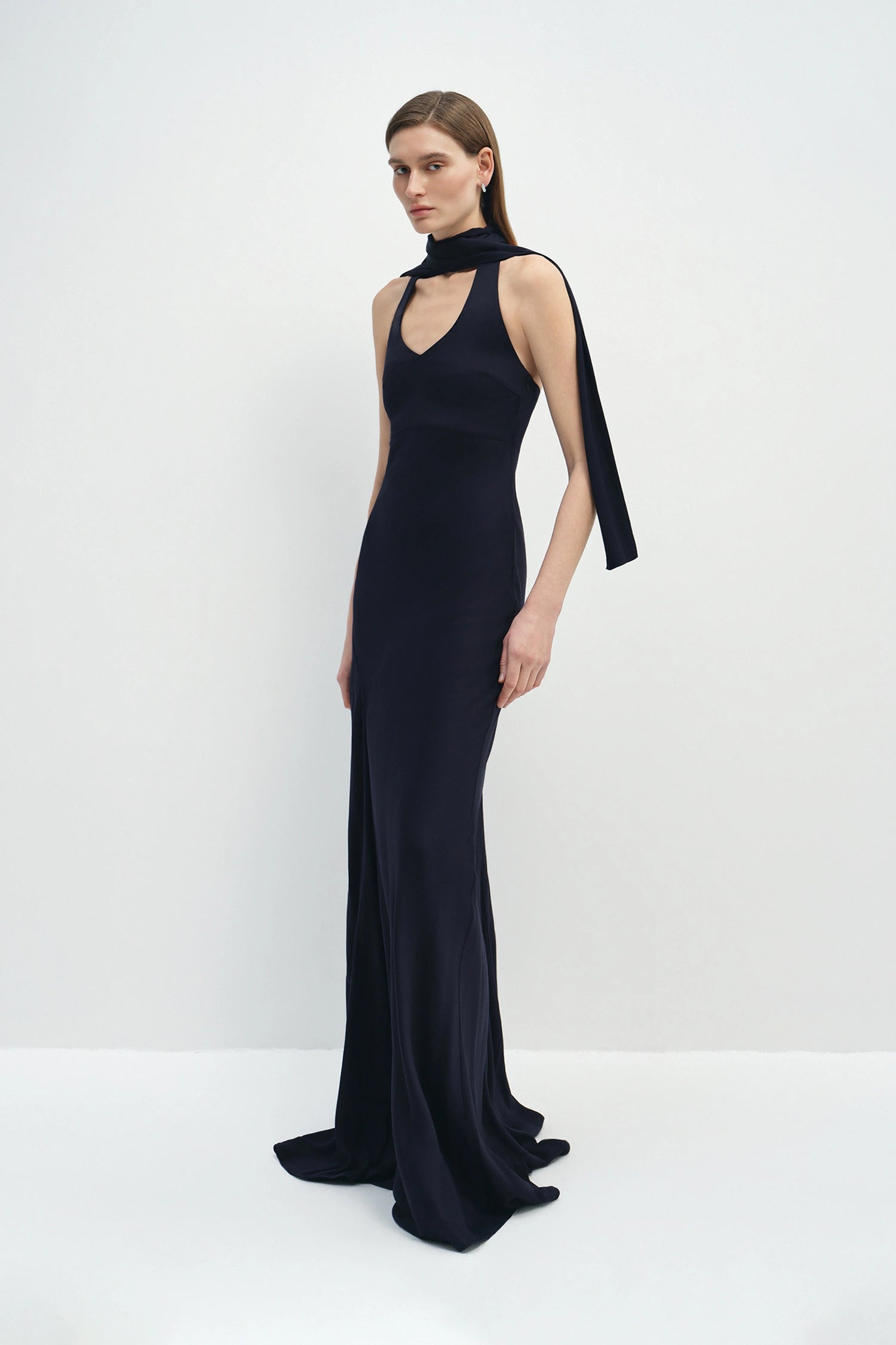 Océane Scarf Halter Dress Navy